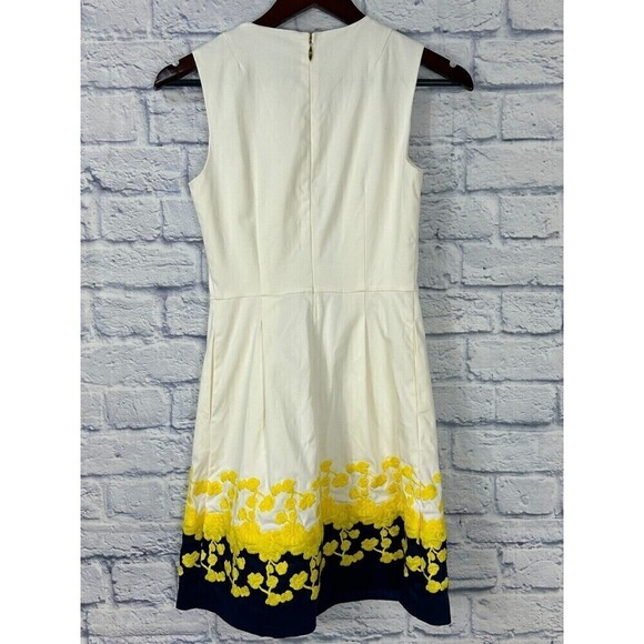 Draper James Climbing Bloom Women Sz 0 Dress Floral Blue Yellow Embroidered E4 - Picture 3 of 12